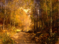 Forest Lane near Schärfling by Emil Jakob Schindler