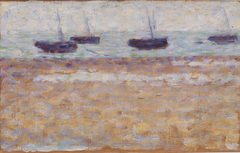 Four Boats at Grandcamp by Georges Seurat