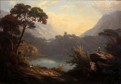 Géronde lake in Vallis by Charles Louis Guigon