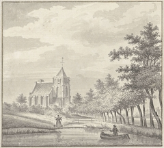 Gezicht op de kerk van Leerbroek by Jan de Beijer