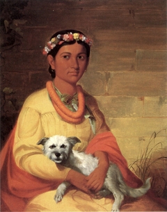 Hawaiian Girl with Dog by John Mix Stanley