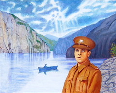 ‘In 1945 he helped to liberate Norway’ (2012) Oil on linen, 80 x 100 cm by john albert walker