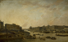 L'Hôtel de la Monnaie et le Louvre, vus du Pont-Neuf, vers 1800 by Pierre-Antoine Demachy