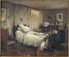 La chambre mortuaire de Gambetta, dans sa villa des Jardies, à Ville-d'Avray, janvier 1883 by Denizard