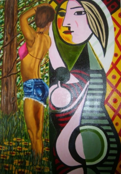 Lady in The Picasso' Mirror by Cesar Chavez