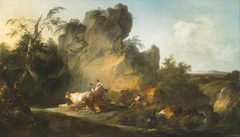 Landscape with Figures and Animals by Philip James de Loutherbourg