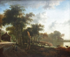 Landscape with shepherds by Jan Hackaert