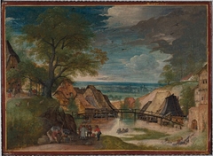 Landscape with Travelers Along a Country Road by Hans Bol