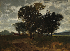 Landschaft mit Baumgruppe by Fritz Baer