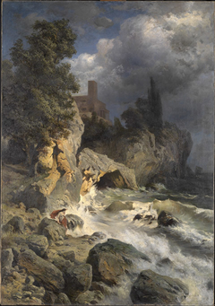 Landschaft mit Hero Leander erwartend by Edmund Kanoldt