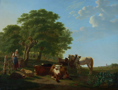 Landschap met vee in de omstreken van Dordrecht by Gillis Smak Gregoor