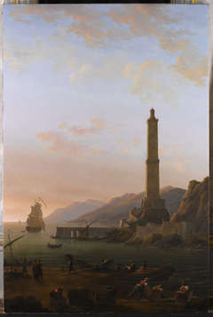 Le phare de Gênes by Jean-Joseph-Xavier Bidauld