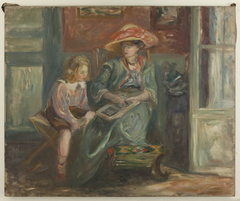 Madame Paul Valéry et son fils Claude by Paule Gobillard