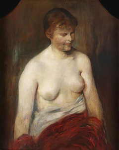 Mädchen, Halbakt by Lovis Corinth