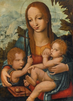 Madonna and Child and the Infant Saint John the Baptist by Hernando de los Llanos