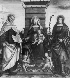 Madonna and Child with Saint Albert and Saint Catherine by Floriano Ferramola