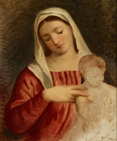 Madonna with Child – Copy of the fragment of the painting "Madonna with Child and Saints" by Bonifacio Veronese by Artur Grottger