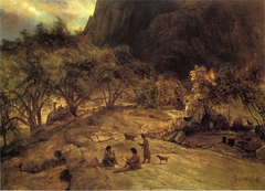 Mariposa Indian Encampment, Yosemite Valley, California by Albert Bierstadt