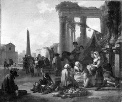 Market Place in Rome by Jan van Huchtenburgh