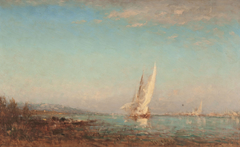 Martigues, la voile blanche by Félix Ziem