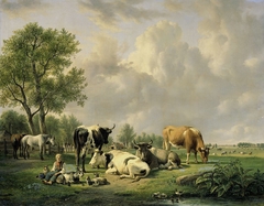 Meadow with Animals by Jan van Ravenswaay