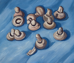 Mushrooms on a Blue Background by Marsden Hartley