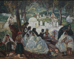 Musulmanes au cimetière d'El Kettar by André Suréda