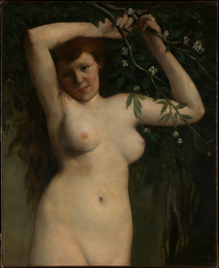 Nude with Flowering Branch by Gustave Courbet