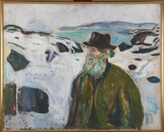 Old Fisherman on Snow-covered Coast by Edvard Munch