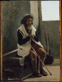 Old Man Seated on a Trunk by Jean-Baptiste-Camille Corot