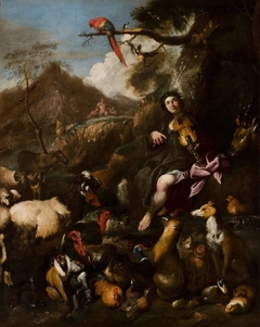 Orpheus singing to the animals by Giovanni Benedetto Castiglione