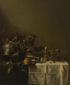 Overturned Jug and Other Items on the Tablecloth by Roelof Koets