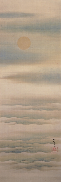 Pale Moon over Soft Waves by Sakai Hoitsu