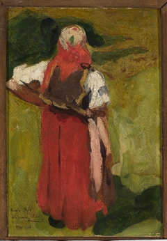 Peasant woman, back view, sketch by Włodzimierz Tetmajer