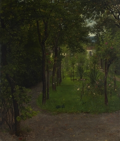 Pharmacist Wimmer's garden in Kraiburg by Johann Sperl