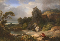 Philoctète dans l'île de Lemnos by Achille Etna Michallon