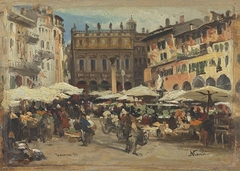 Piazza delle Erbe in Verona by Albert Kappis