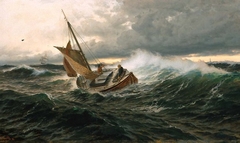 Pilot Boat in heavy Sea by Carl Wilhelm Bøckmann Barth