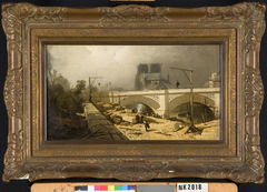 Pont de l'Archeveché (?) Parijs by Charles Hoguet