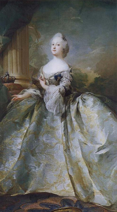 Portræt af Louise, Frederik V's første dronning by Carl Gustaf Pilo