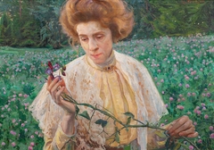 Portrait of a Lady with a Vetch by Eugeniusz Kazimirowski