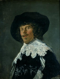 Portrait of a man in a Black Jacket by Frans Hals