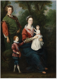 Portrait of Joseph Leeson, 1st Earl of Milltown with his Third Wife Elizabeth, their Daughter Cecilia and his Grandson Joseph, later 3rd Earl of Milltown by Anonymous