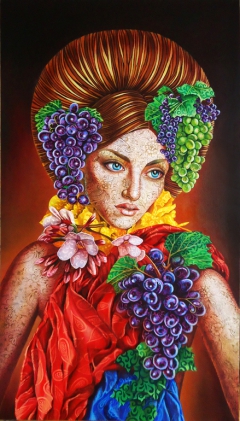 Portrait with grapes by Jekaterina Razina