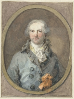 Portret van een heer in een ovaal kader by Aert Schouman