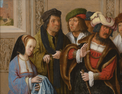 Potiphar's Wife Displays Joseph's Garment by Lucas van Leyden