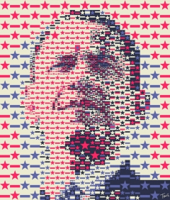 President Obama: The Stars and Stripes mosaic portrait by Charis Tsevis