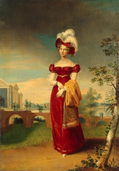 &quot;Portrait of Empress Elizabeth Alexeyevna in a Park in Tsarskoye Selo&quot; (copy) by Anonymous