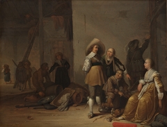 Requisitioning on the threshing floor of a barn by Pieter Symonsz Potter