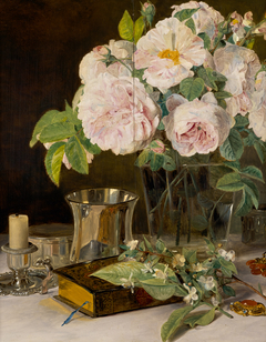 Rosen im Glas by Ferdinand Georg Waldmüller